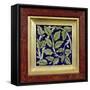 Tile with a Leaf Design (Pottery)-William De Morgan-Framed Stretched Canvas