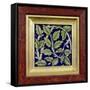 Tile with a Leaf Design (Pottery)-William De Morgan-Framed Stretched Canvas