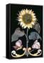 Tile with a Sunflower Design-null-Framed Stretched Canvas
