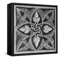 Tile with Stylized Leaves and Plant Blossoms in the Alhambra, Citadel of 13th Century Moorish Kings-David Lees-Framed Stretched Canvas