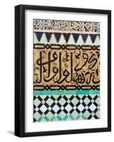 Tile Work Detail, Bou Inania Medersa, Medina, Meknes, Morocco-Doug Pearson-Framed Photographic Print