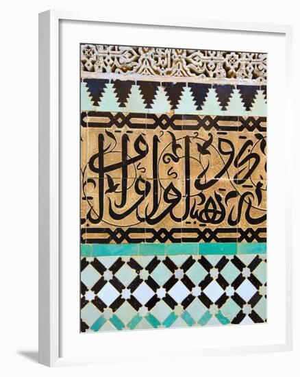 Tile Work Detail, Bou Inania Medersa, Medina, Meknes, Morocco-Doug Pearson-Framed Photographic Print