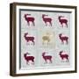 Tiled Deer-PI Studio-Framed Art Print