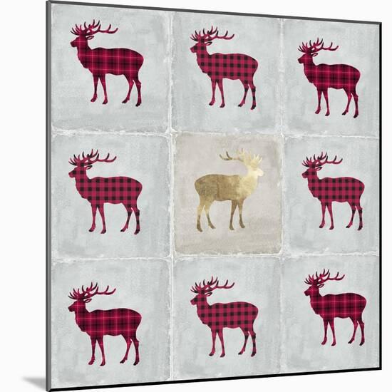 Tiled Deer-PI Studio-Mounted Art Print