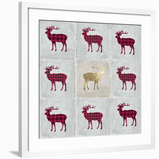 Tiled Deer-PI Studio-Framed Art Print