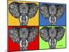 Tiled Elephants-Sartoris ART-Mounted Giclee Print