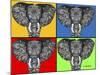 Tiled Elephants-Sartoris ART-Mounted Giclee Print