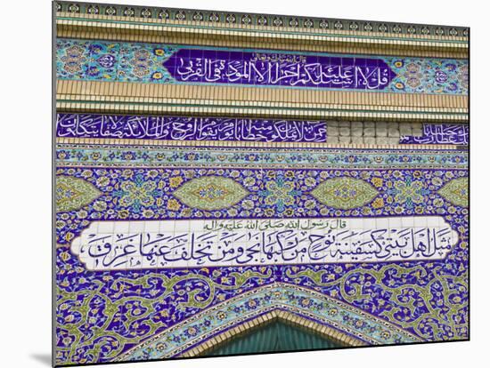 Tiled Exterior of the Imam Hussein Iranian Mosque, Bur Dubai, Dubai, UAE-Walter Bibikow-Mounted Photographic Print