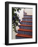 Tiled Staircase, Algarve, Portugal-Fraser Hall-Framed Photographic Print