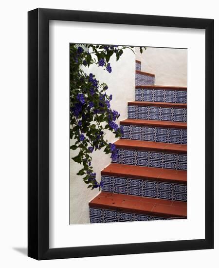 Tiled Staircase, Algarve, Portugal-Fraser Hall-Framed Photographic Print