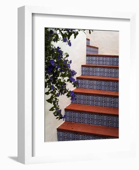 Tiled Staircase, Algarve, Portugal-Fraser Hall-Framed Photographic Print