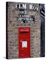 Tiled Street Name and Postbox, Hampstead, London, England, United Kingdom-Walter Rawlings-Stretched Canvas