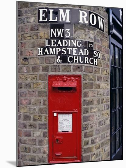 Tiled Street Name and Postbox, Hampstead, London, England, United Kingdom-Walter Rawlings-Mounted Photographic Print