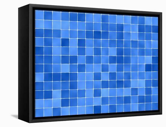 Tiles Mosaic In Blue And White-sfinks-Framed Stretched Canvas