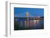 Tilikum Crossing bridge at night, Portland, Multnomah County, Oregon, USA-null-Framed Photographic Print