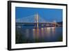 Tilikum Crossing bridge at night, Portland, Multnomah County, Oregon, USA-null-Framed Photographic Print