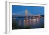 Tilikum Crossing bridge at night, Portland, Multnomah County, Oregon, USA-null-Framed Photographic Print