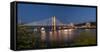 Tilikum Crossing bridge at night, Portland, Multnomah County, Oregon, USA-null-Framed Stretched Canvas