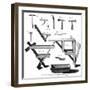 Tiling a Roof, Tools-null-Framed Art Print