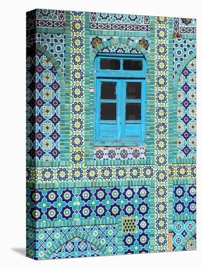 Tiling Around Blue Window, Shrine of Hazrat Ali, Mazar-I-Sharif, Balkh, Afghanistan, Asia-Jane Sweeney-Stretched Canvas