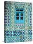 Tiling Around Blue Window, Shrine of Hazrat Ali, Mazar-I-Sharif, Balkh, Afghanistan, Asia-Jane Sweeney-Stretched Canvas