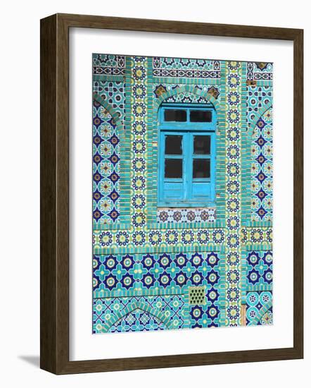 Tiling Around Blue Window, Shrine of Hazrat Ali, Mazar-I-Sharif, Balkh, Afghanistan, Asia-Jane Sweeney-Framed Photographic Print