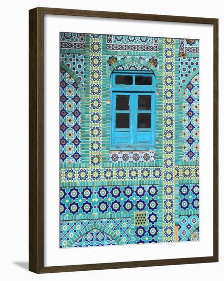 Tiling Around Blue Window, Shrine of Hazrat Ali, Mazar-I-Sharif, Balkh, Afghanistan, Asia-Jane Sweeney-Framed Photographic Print