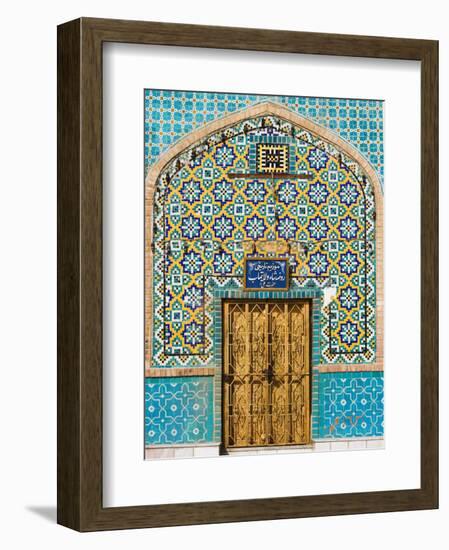 Tiling Around Door, Shrine of Hazrat Ali, Mazar-I-Sharif, Afghanistan-Jane Sweeney-Framed Photographic Print