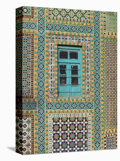 Tiling Round Blue Window, Shrine of Hazrat Ali, Mazar-I-Sharif, Afghanistan-Jane Sweeney-Stretched Canvas