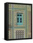 Tiling Round Blue Window, Shrine of Hazrat Ali, Mazar-I-Sharif, Afghanistan-Jane Sweeney-Framed Stretched Canvas