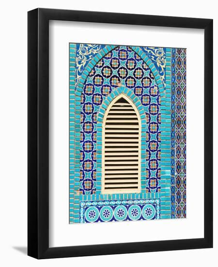 Tiling Round Shuttered Window, Mazar-I-Sharif, Afghanistan-Jane Sweeney-Framed Photographic Print