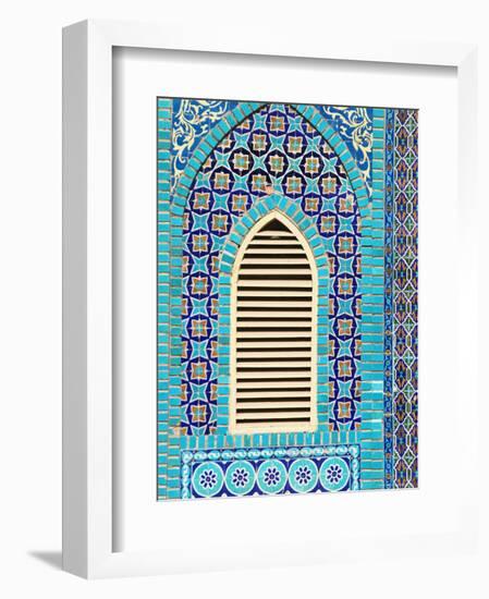 Tiling Round Shuttered Window, Mazar-I-Sharif, Afghanistan-Jane Sweeney-Framed Photographic Print