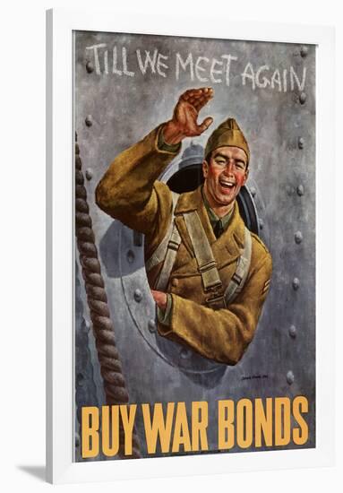 Till We Meet Again Buy War Bonds WWII War Propaganda Art Print Poster-null-Framed Poster