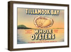 Tillamook Bay Whole Oysters-null-Framed Art Print