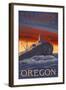 Tillamook Lighthouse, Oregon-Lantern Press-Framed Art Print