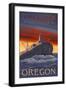 Tillamook Lighthouse, Oregon-Lantern Press-Framed Art Print