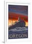 Tillamook Lighthouse, Oregon-Lantern Press-Framed Art Print