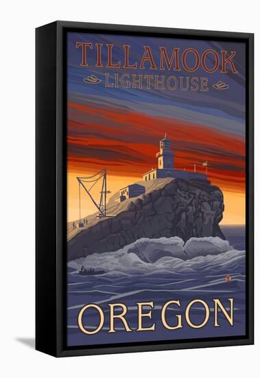 Tillamook Lighthouse, Oregon-Lantern Press-Framed Stretched Canvas