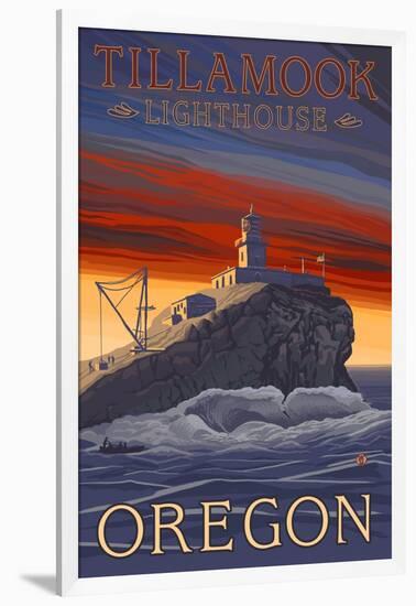 Tillamook Lighthouse, Oregon-Lantern Press-Framed Art Print