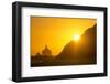 Tillamook Rock Lighthouse Silhouetted by Sunset, Ecola Sp, Oregon-Chuck Haney-Framed Photographic Print