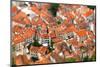Tilt-Shift Miniature Effect of Bird Eye View of Buildings in Kotor Old Town, Montenegro-katatonia82-Mounted Photographic Print