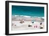 Tilt Shift of Ocean Beach View with Beautiful Waves of Clean Transparent Water and White Sand, High-GaudiLab-Framed Photographic Print