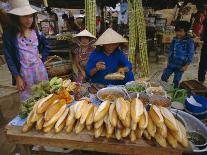 Woman Eating Pho at Food Stall, Cholon Market, Ho Chi Minh City, Indochina-Tim Hall-Photographic Print