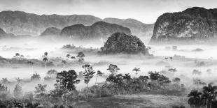 Temple in the mist at dawn, Mrauk U, Burma, Myanmar-Tim Mannakee-Photographic Print