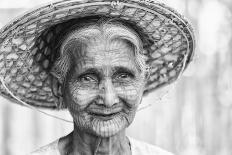 Woman with tatooed face, Mrauk U, Myanmar, Burma-Tim Mannakee-Photographic Print