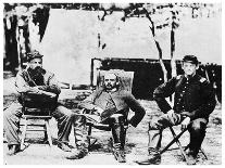 Union Officers before the Fall of Petersburg, American Civil War, 1864-Tim O'Sullivan-Stretched Canvas