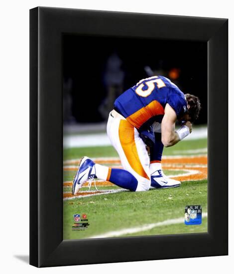 Tim Tebow after the Broncos won their 2011 AFC Wild Card Playoff Game-null-Framed Photographic Print