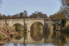 Fishermen next to Teston Bridge over the River Medway, originally built in 14th century, near Maids-Tim Winter-Photographic Print