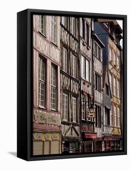 Timber-Framed Houses and Shops in the Restored City Centre, Rouen, Haute Normandie, France-Pearl Bucknall-Framed Stretched Canvas