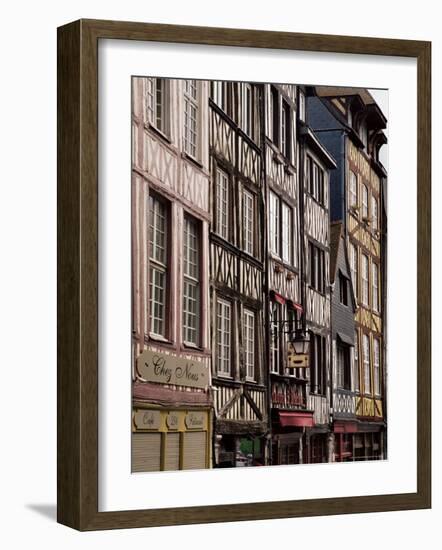 Timber-Framed Houses and Shops in the Restored City Centre, Rouen, Haute Normandie, France-Pearl Bucknall-Framed Photographic Print